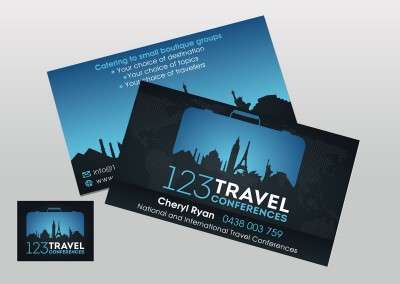 123 Travel Business Cards by Red Lid
